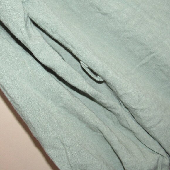 Urban Culture 100% Linen Green Open Cardigan Maxi Duster Jacket Women's sz 12 - Picture 3 of 5